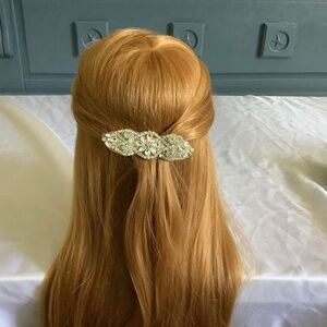 Large Rhinestone appliqué alligator clip